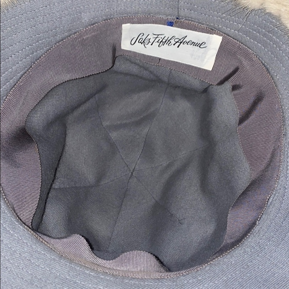 Vintage Saks Fifth Avenue Fur Hat with Leather Bow - Picture 5 of 5
